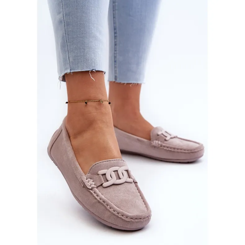 Trendy purple Rabell violet suede moccasins