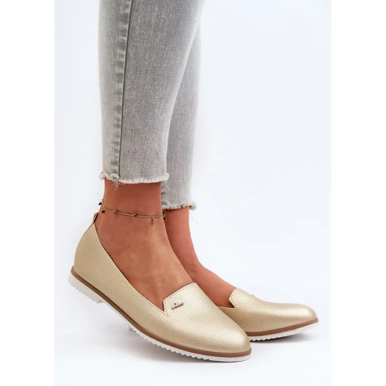 Gold Flat Moccasins Enzla golden