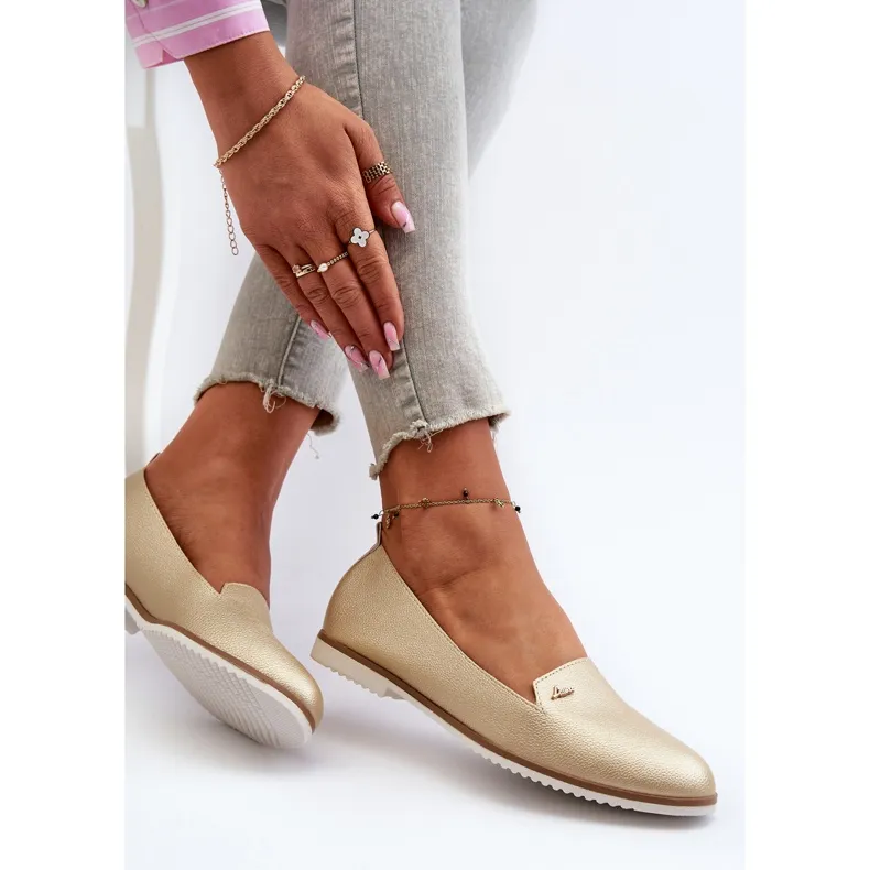 Gold Flat Moccasins Enzla golden