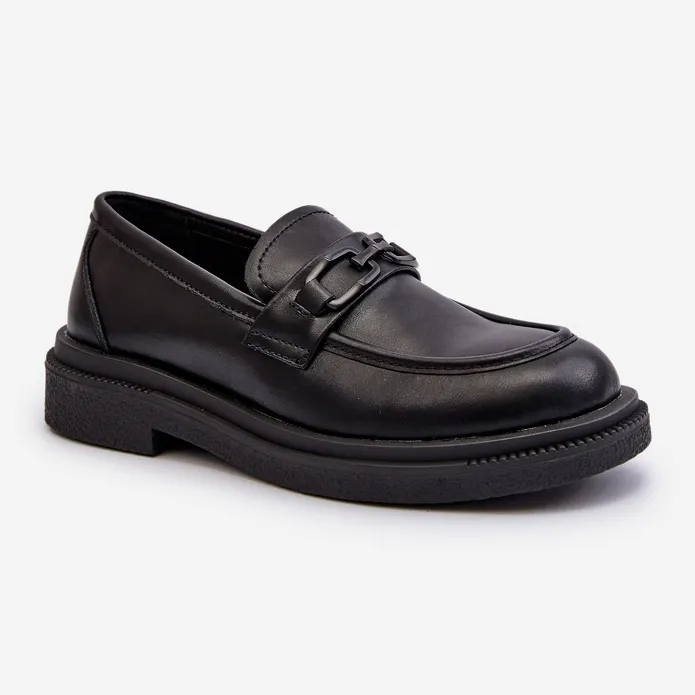 Black Leather Moccasins Keelana