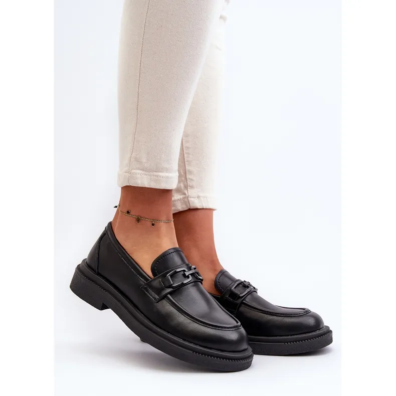 Black Leather Moccasins Keelana