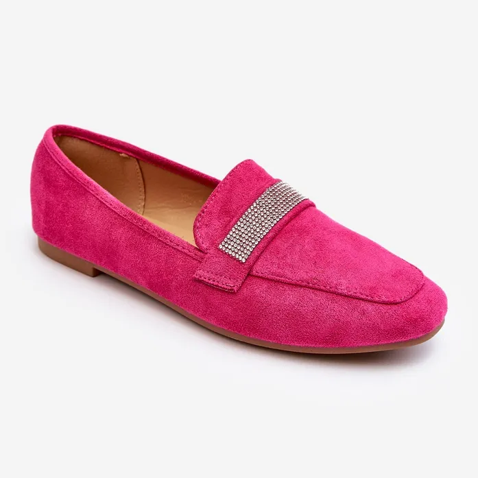 Women's Moccasins With Rhinestones Fuchsia Ralrika pink