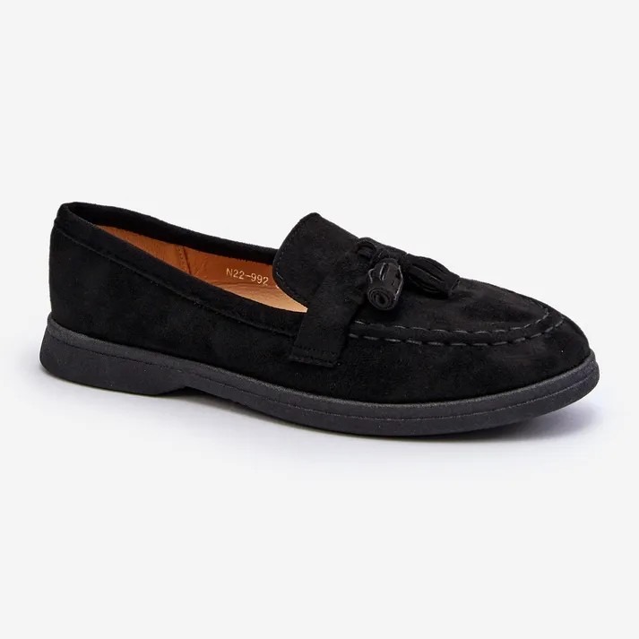 Women's black suede moccasins by Dansitu