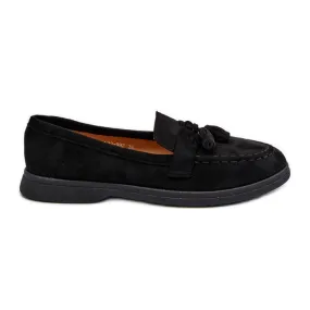 Women's black suede moccasins by Dansitu