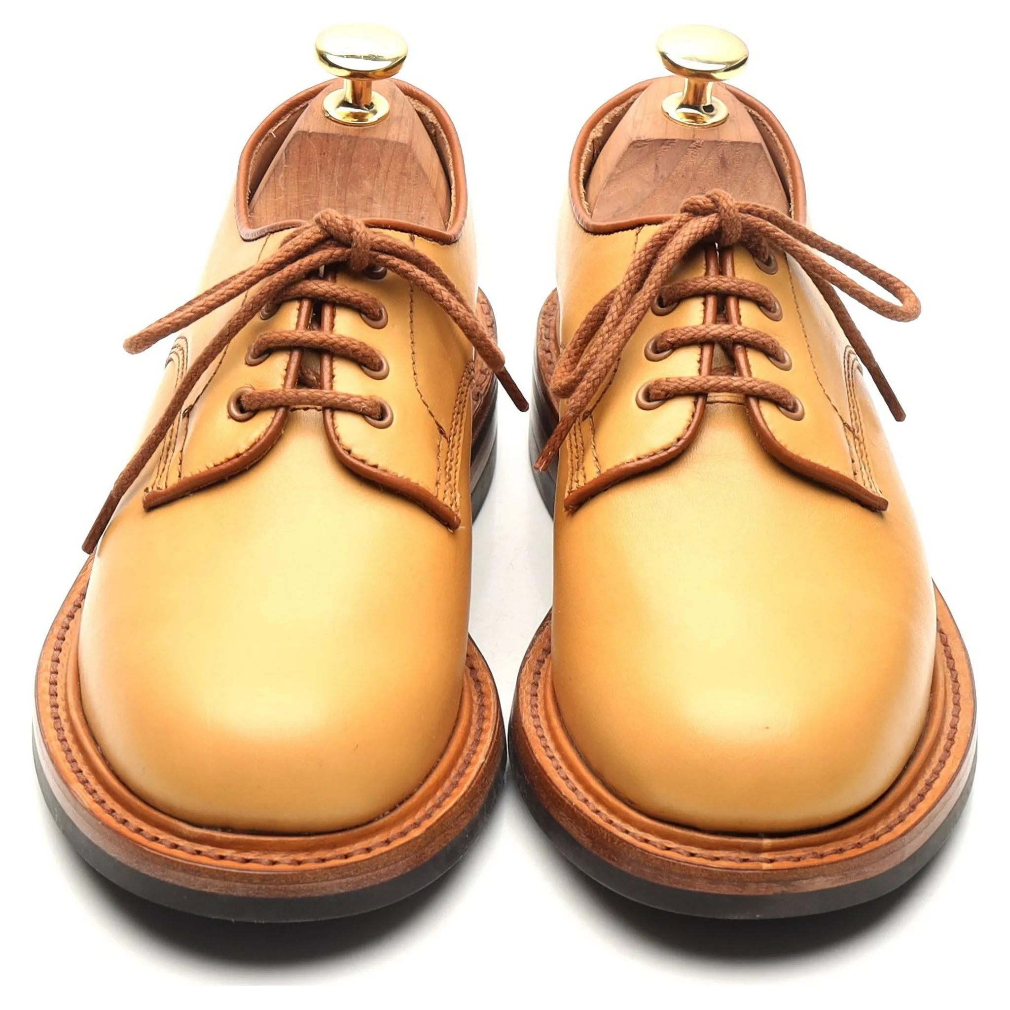 Women's 'Linda' Light Tan Brown Leather Derby UK 3