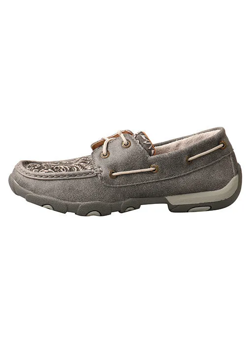 Women's Twisted X Boat Shoe Driving Moc in Grey/Multi