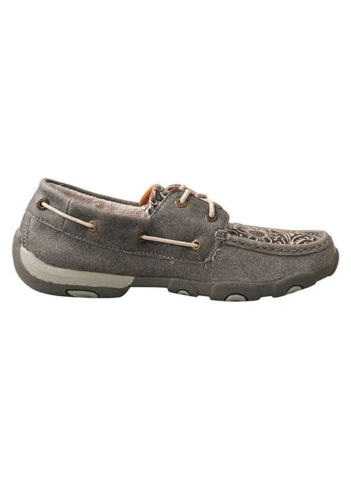 Women's Twisted X Boat Shoe Driving Moc in Grey/Multi