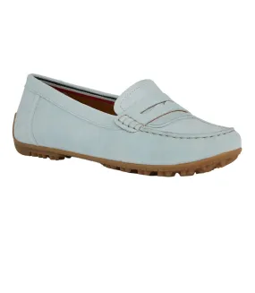 Light Blue Geox Kosmopolis Suede Moccasins