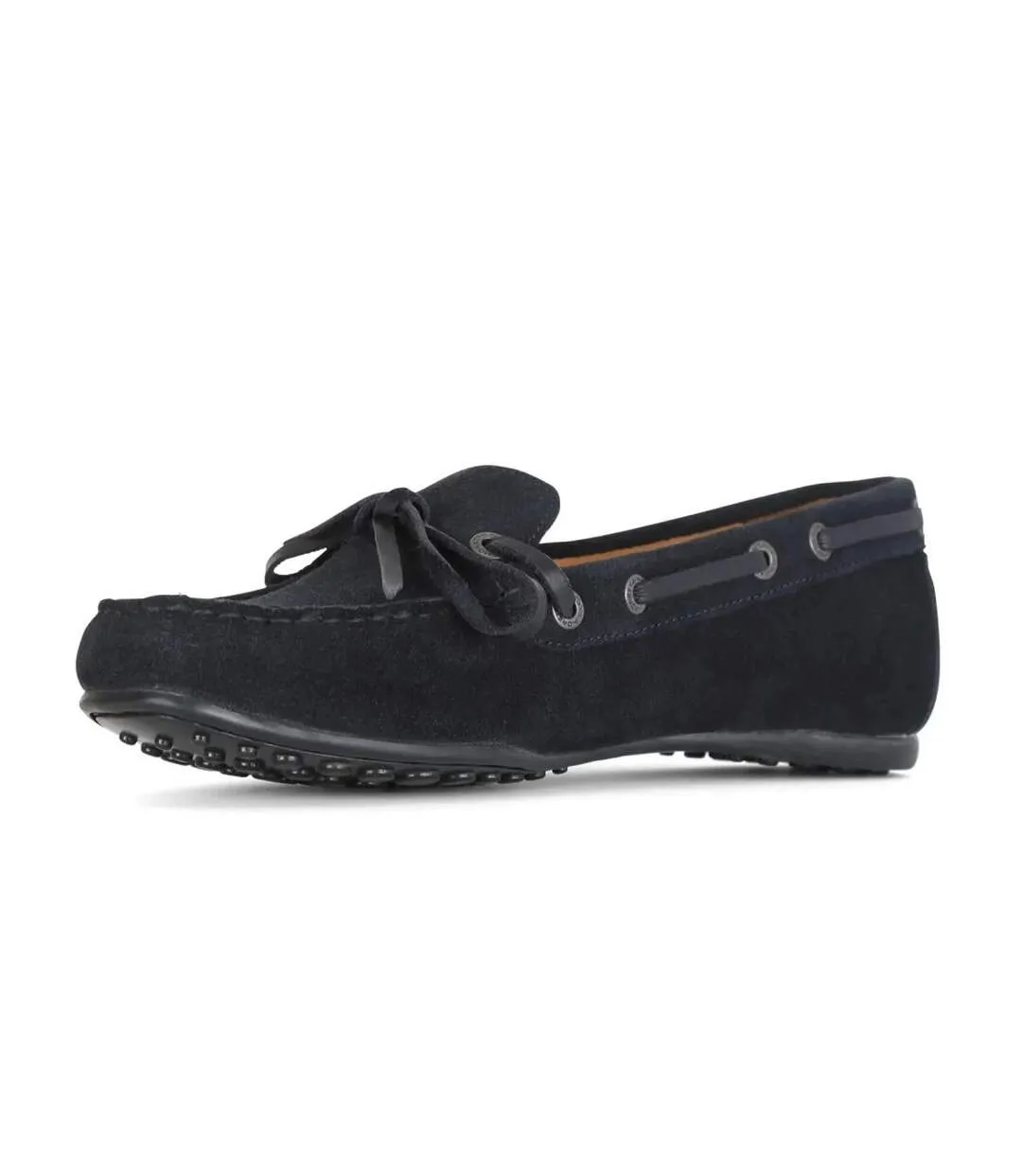 Navy Moretta Sofia Suede Moccasins