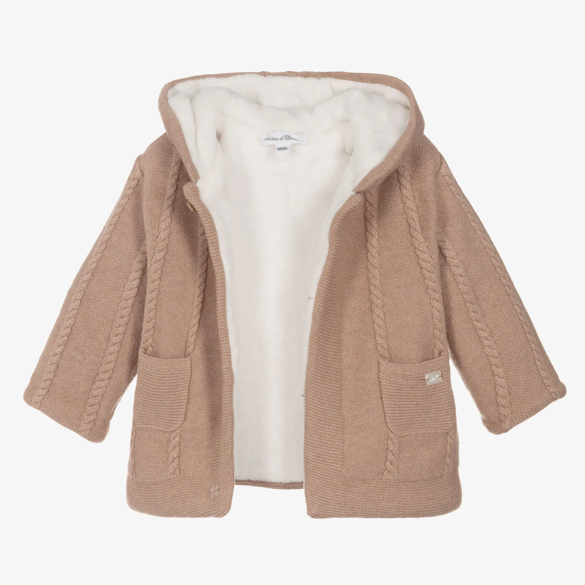 Wool Cashmere Baby Pram Coat - Beige