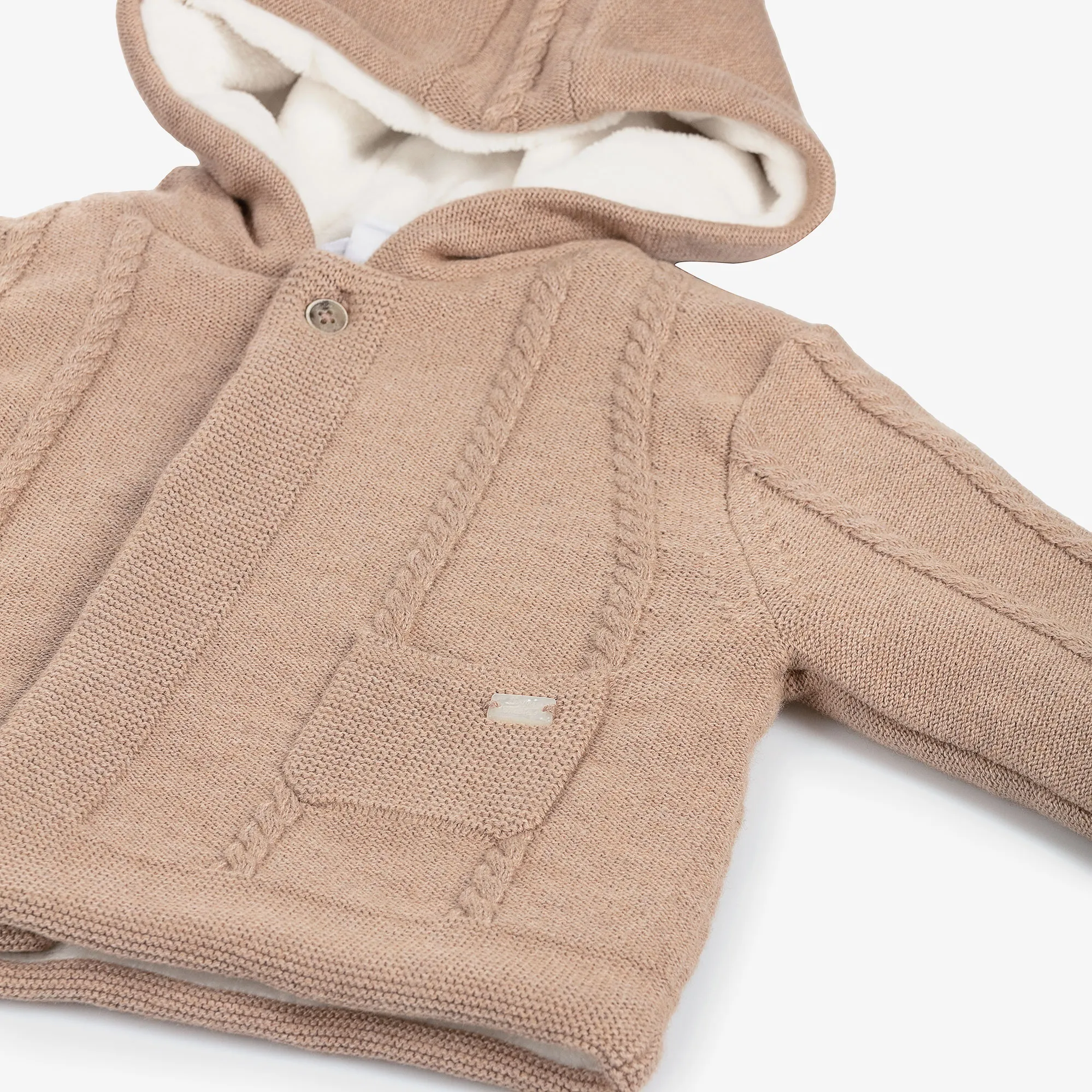 Wool Cashmere Baby Pram Coat - Beige