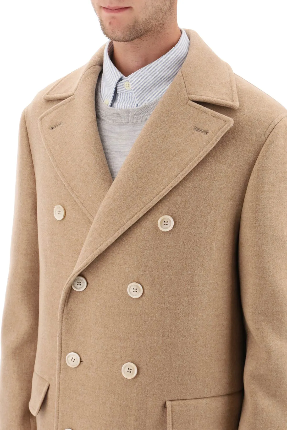 Wool Cashmere Double Breasted Coat