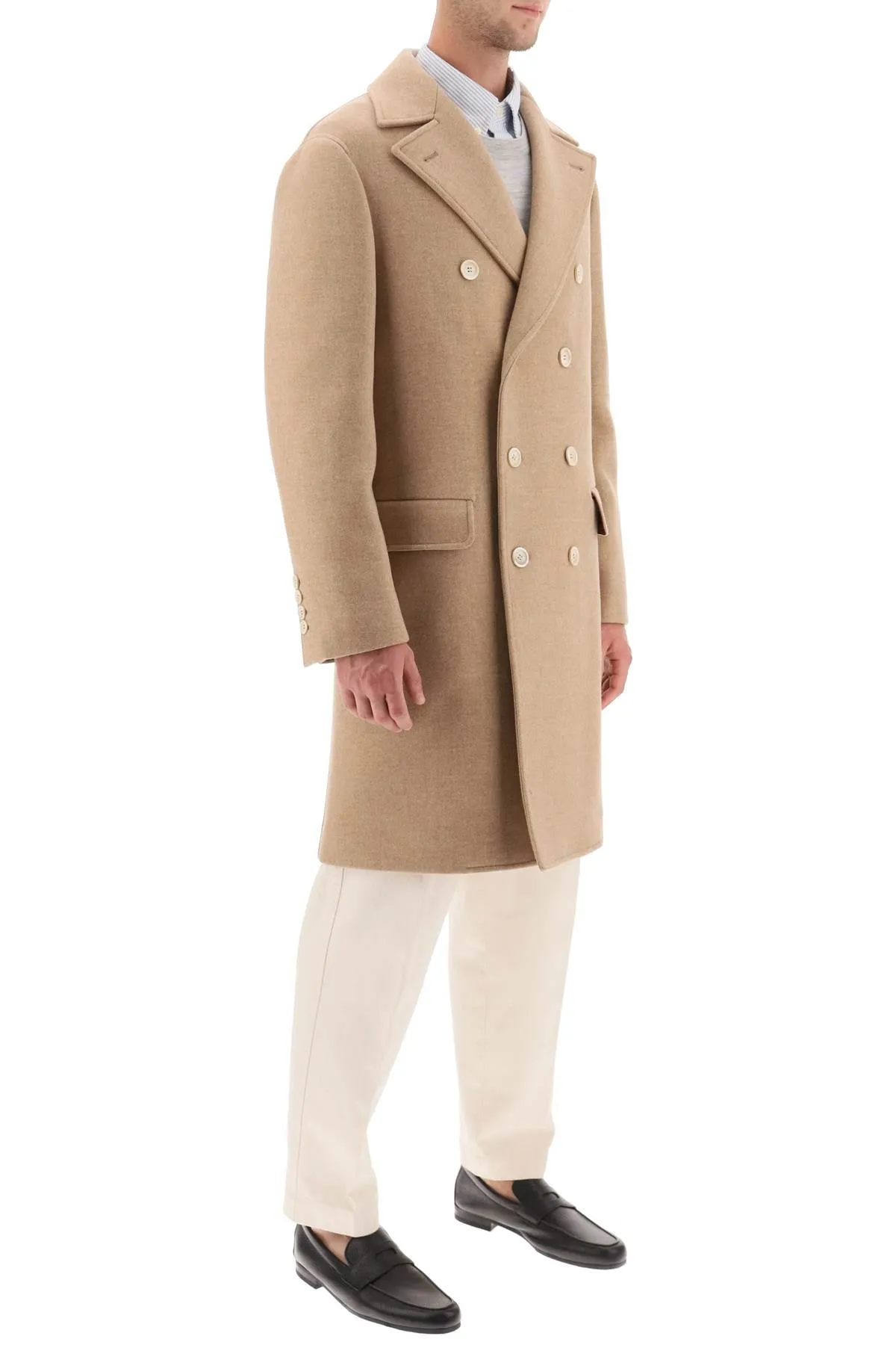 Wool Cashmere Double Breasted Coat