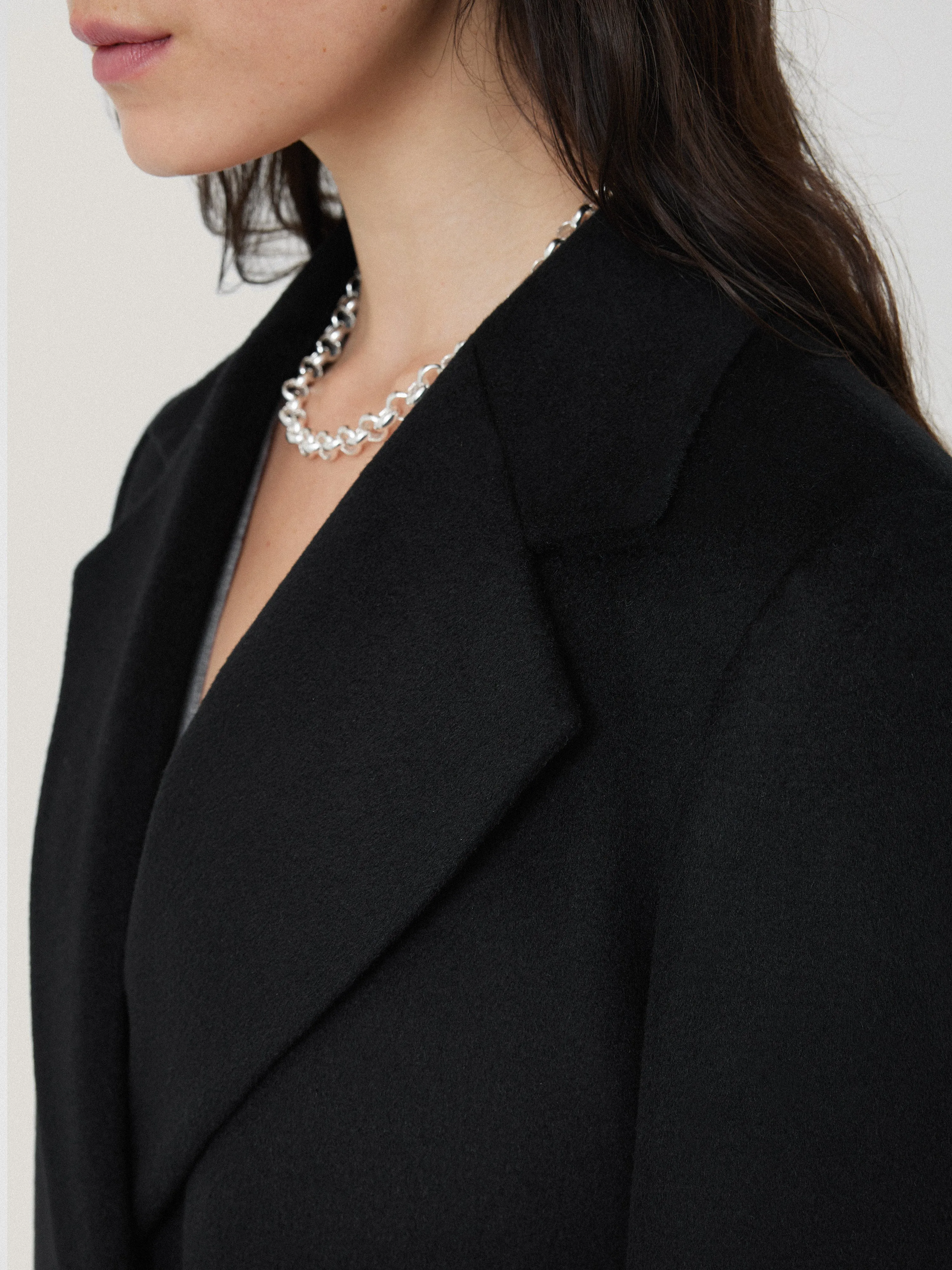 Wool Maxi City Coat | Black