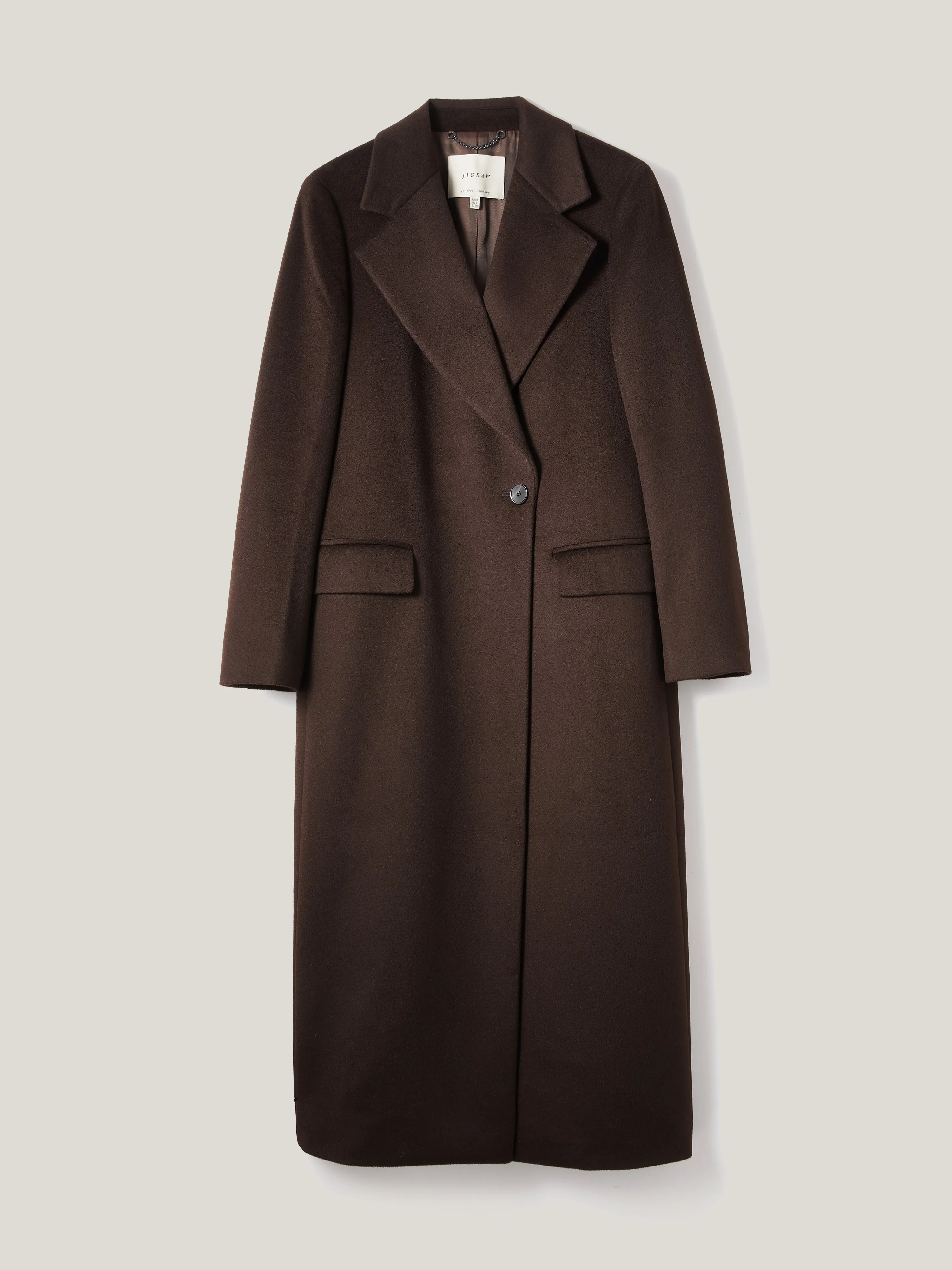 Wool Maxi City Coat | Chocolate