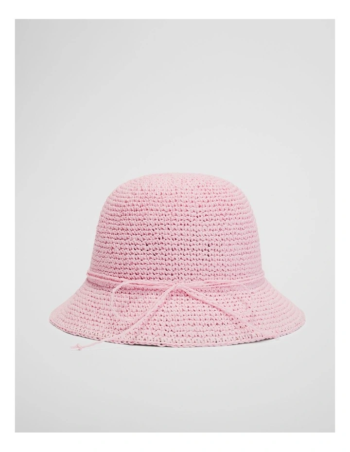 Woven Hat in Mineral Pink