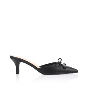 Zeke Point Toe Kitten Heels - Black