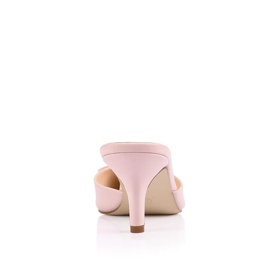 Zeke Point Toe Kitten Heels - Blush Pink